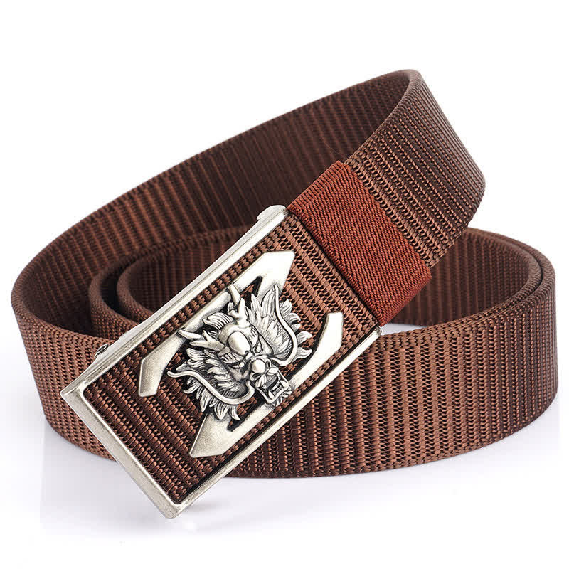 Cintura in nylon con lettera Z Mighty Dragon da uomo - Marrone / Argento - 48" - image 20