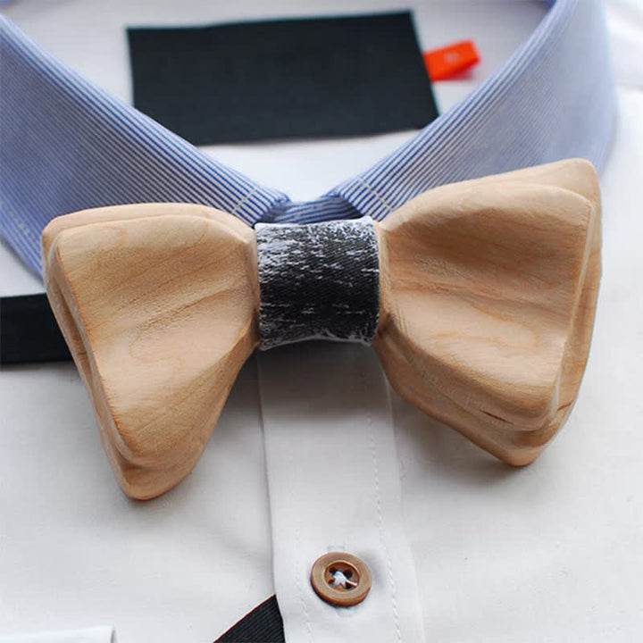 Papillon in legno a strati affilato come il ghiaccio da uomo - Nero sbiadito - image 0