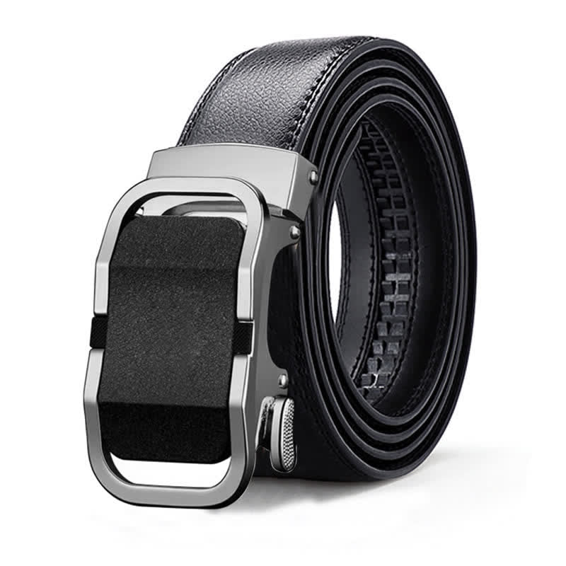 Cintura in pelle con fibbia automatica in rilievo di lusso da uomo - Stile n. 6 - Argento - 46 - image 18
