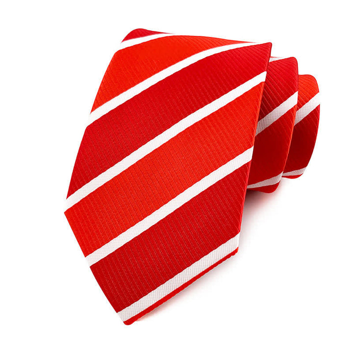 Cravatta a righe urbane preppy da uomo - Rosso - image 6