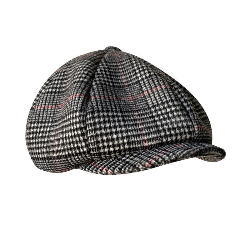 Berretto ottagonale a scacchi bianchi e neri britannico - Bianco e nero - Taglia XL (24"-24 1/2") - image 0