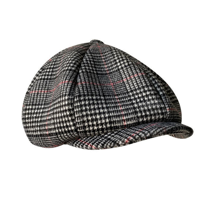 Berretto ottagonale a scacchi bianchi e neri britannico - Bianco e nero - Taglia XL (24"-24 1/2") - image 0
