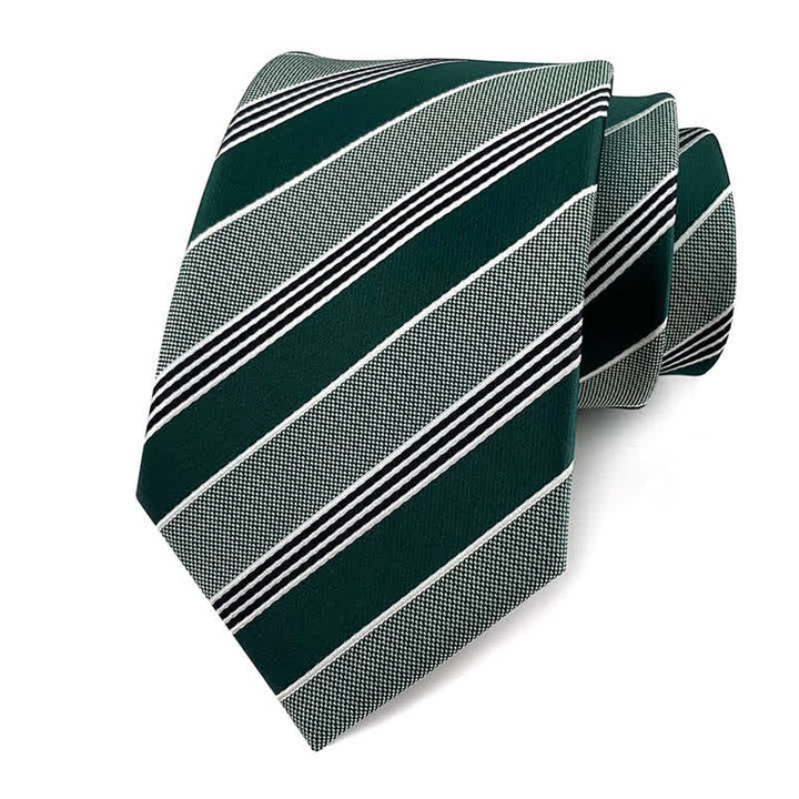 Cravatta da ufficio a righe tradizionali da uomo - Tonalità di verde - image 13