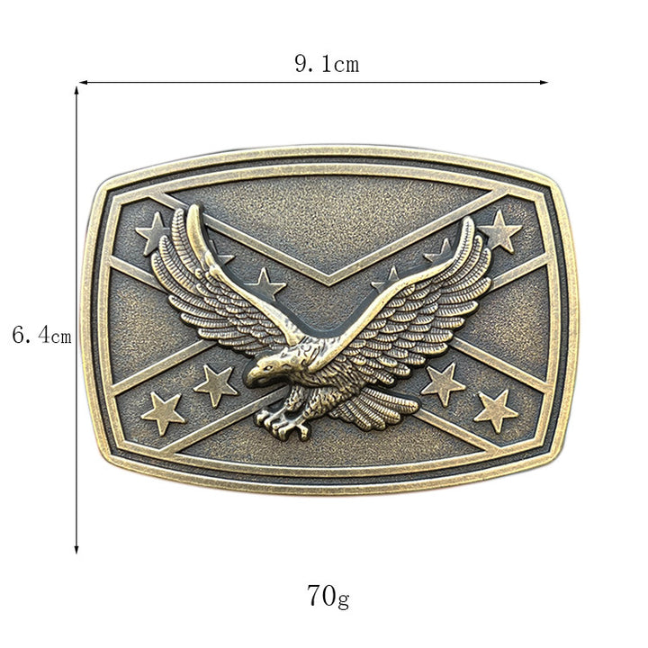 Cintura in pelle con fibbia a forma di bandiera con aquila fai da te da uomo - image 2