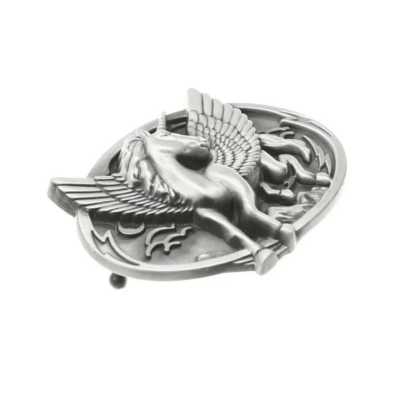 Cintura in pelle con fibbia unicorno argento antico fai da te da uomo - image 4