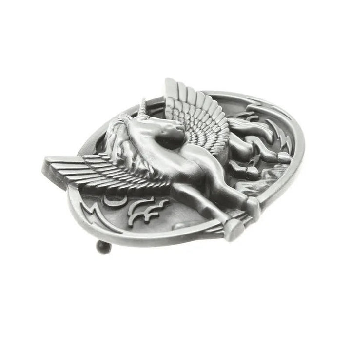 Cintura in pelle con fibbia unicorno argento antico fai da te da uomo - image 4