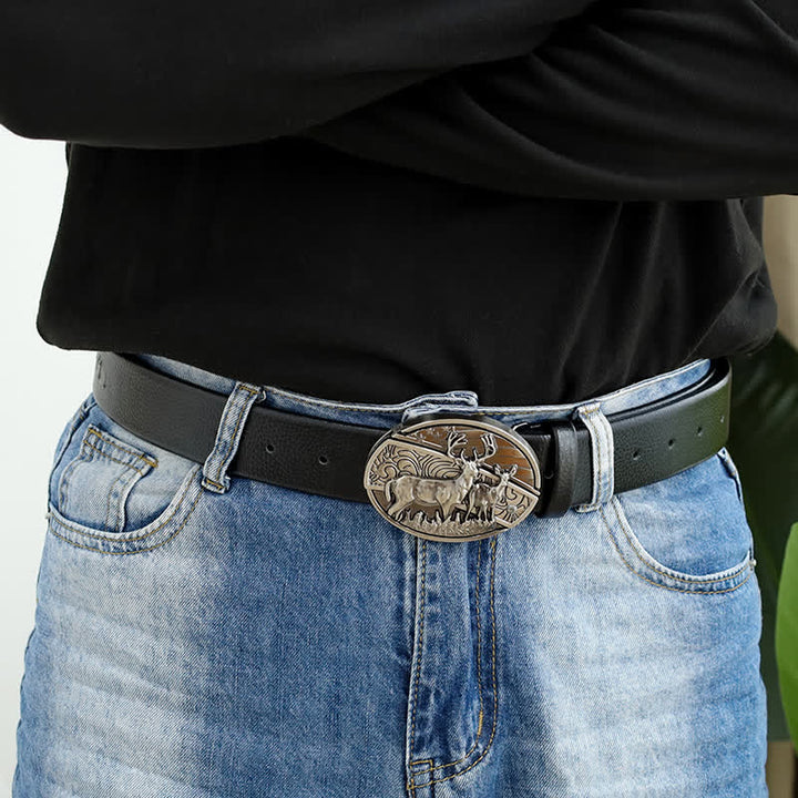 Cintura in pelle con coltello pieghevole nascosto a forma di bandiera di cervo fai da te da uomo - image 5