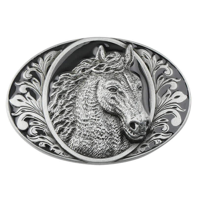 Cintura in pelle con fibbia a testa di cavallo fai da te da uomo - image 2