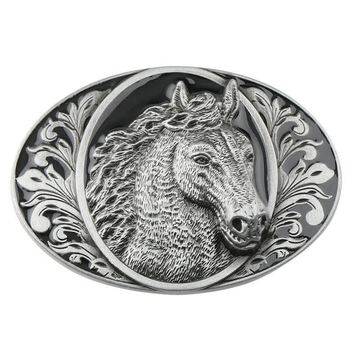 Cintura in pelle con fibbia a testa di cavallo fai da te da uomo - image 2