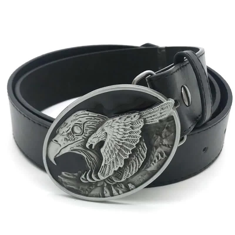 Cintura in pelle con fibbia goffrata Double Eagle fai da te da uomo - image 3