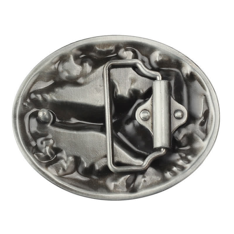 Cintura in pelle con fibbia ovale smaltata a forma di foglia d'aquila fai da te da uomo - image 1
