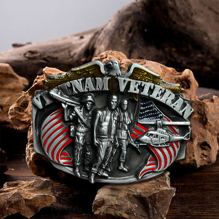 Cintura in pelle fai da te con fibbia da veterano del Vietnam da uomo - Veterano del Vietnam - Senza cintura - image 0