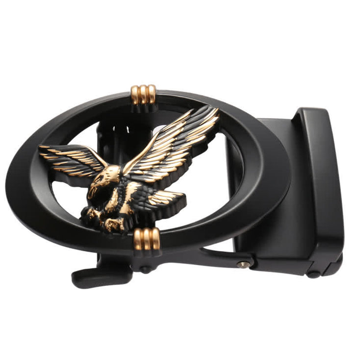 Cintura in pelle con fibbia automatica fai da te Eagle Black Hollow da uomo - image 4
