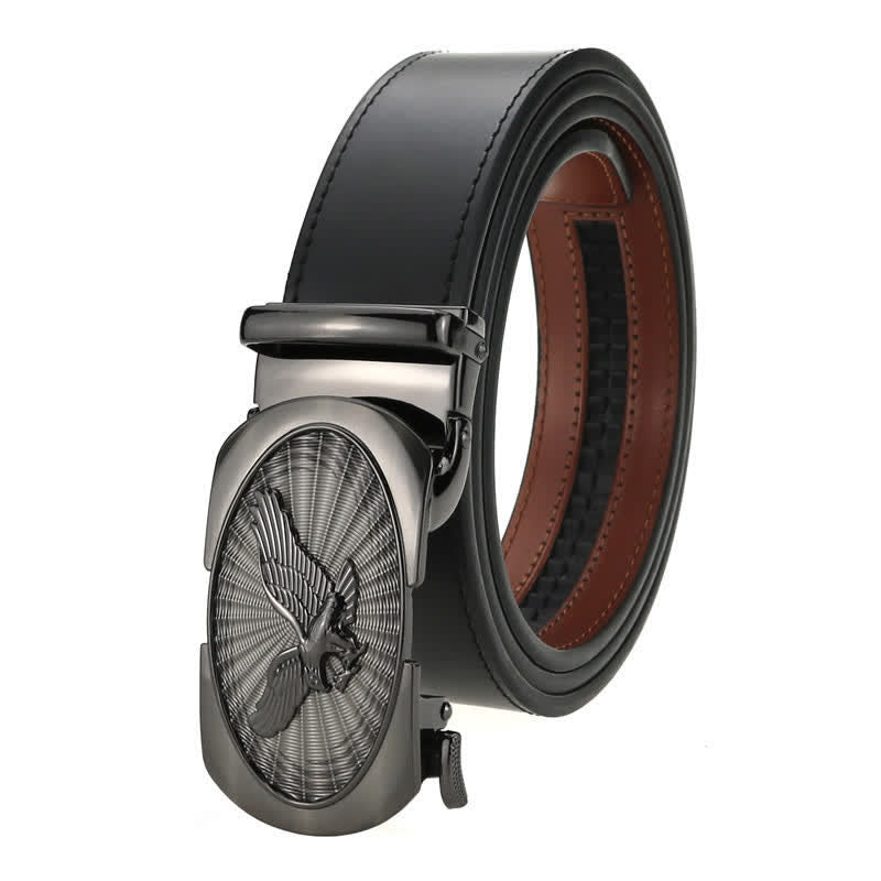 Cintura da uomo in pelle con fibbia automatica Soaring Eagle - Nero - 46 - image 0