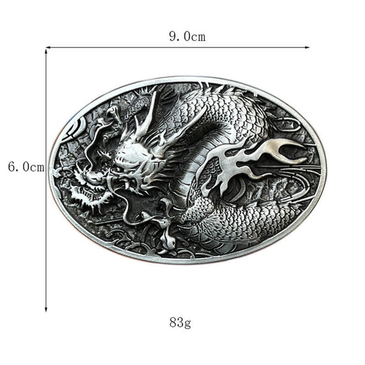 Cintura in pelle con fibbia a forma di drago di fuoco grande fai da te da uomo - image 2