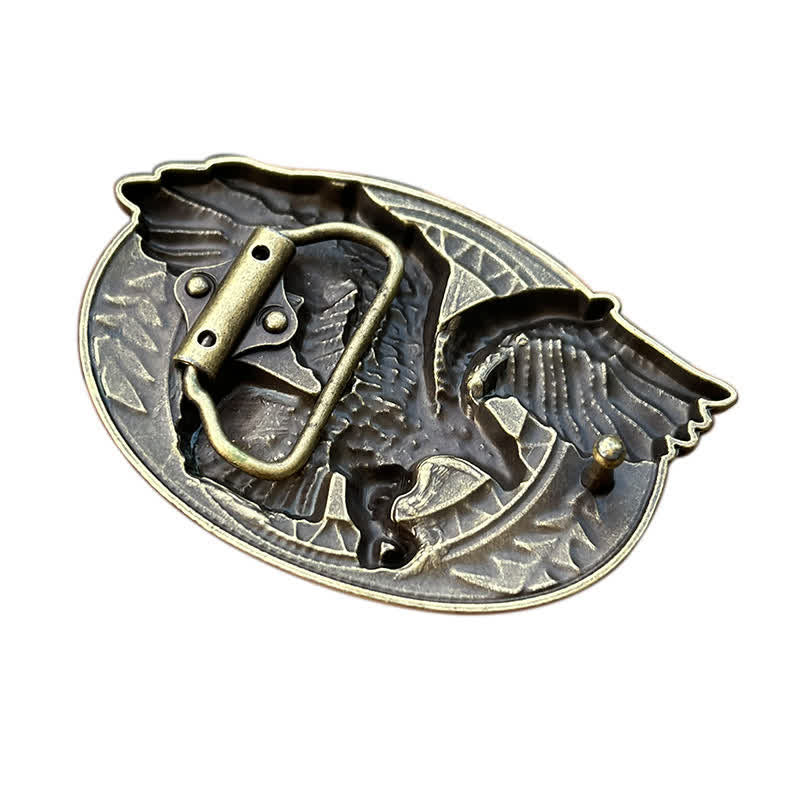 Cintura in pelle con fibbia a forma di aquila calva volante fai da te da uomo - image 1