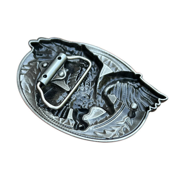 Cintura in pelle con fibbia a forma di aquila calva volante fai da te da uomo - image 4