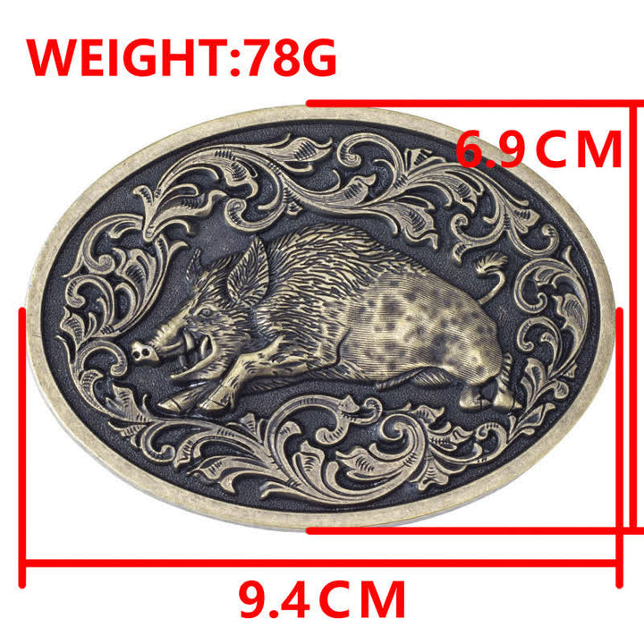 Cintura in pelle con fibbia a forma di cinghiale fai da te da uomo - image 2