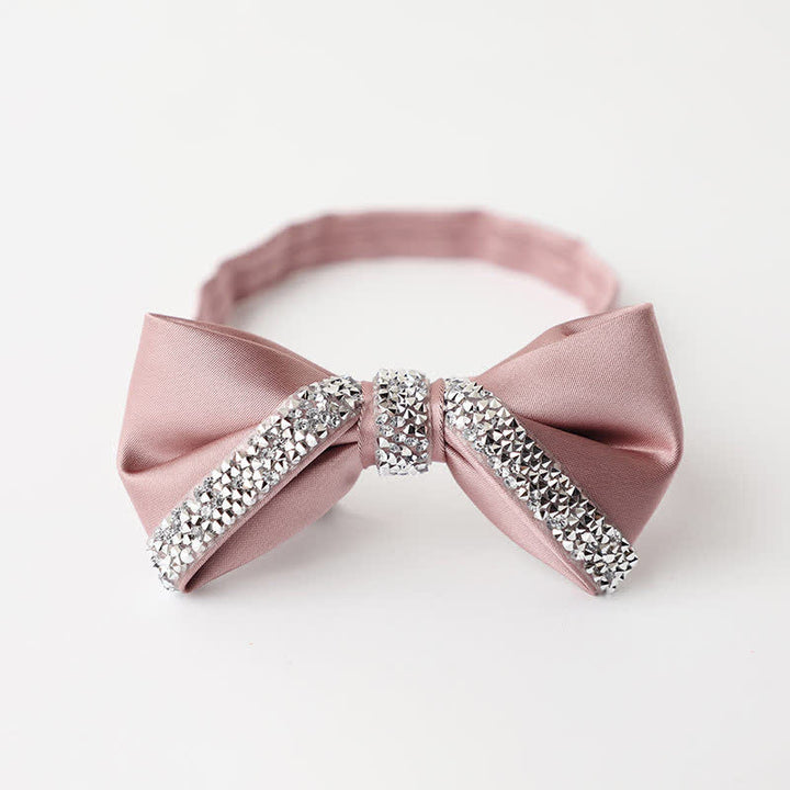 Papillon da sposa con strass scintillanti da uomo - Rosa - image 13
