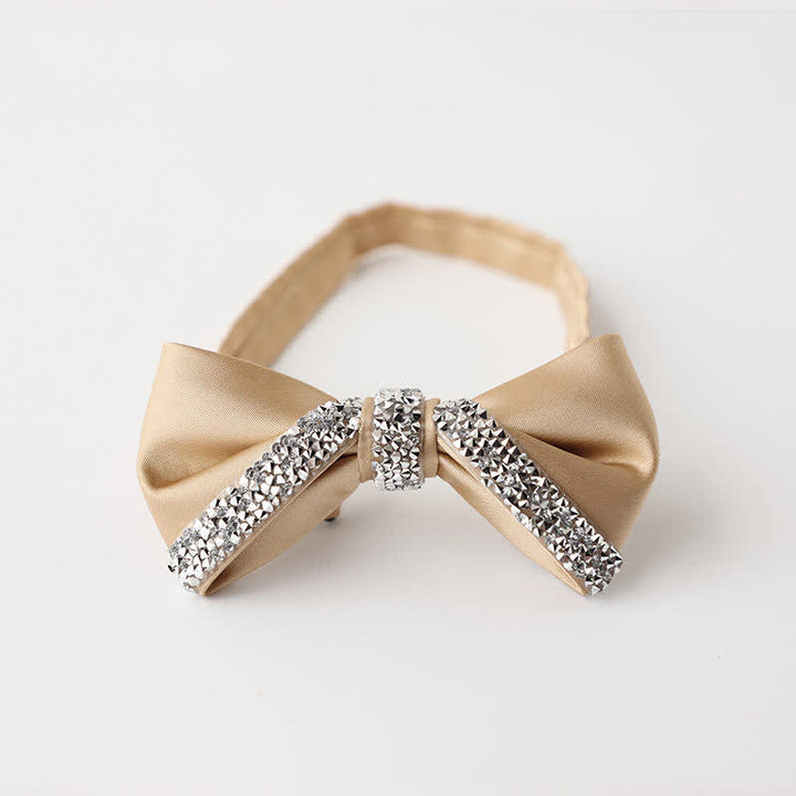 Papillon da sposa con strass scintillanti da uomo - Champagne - image 11