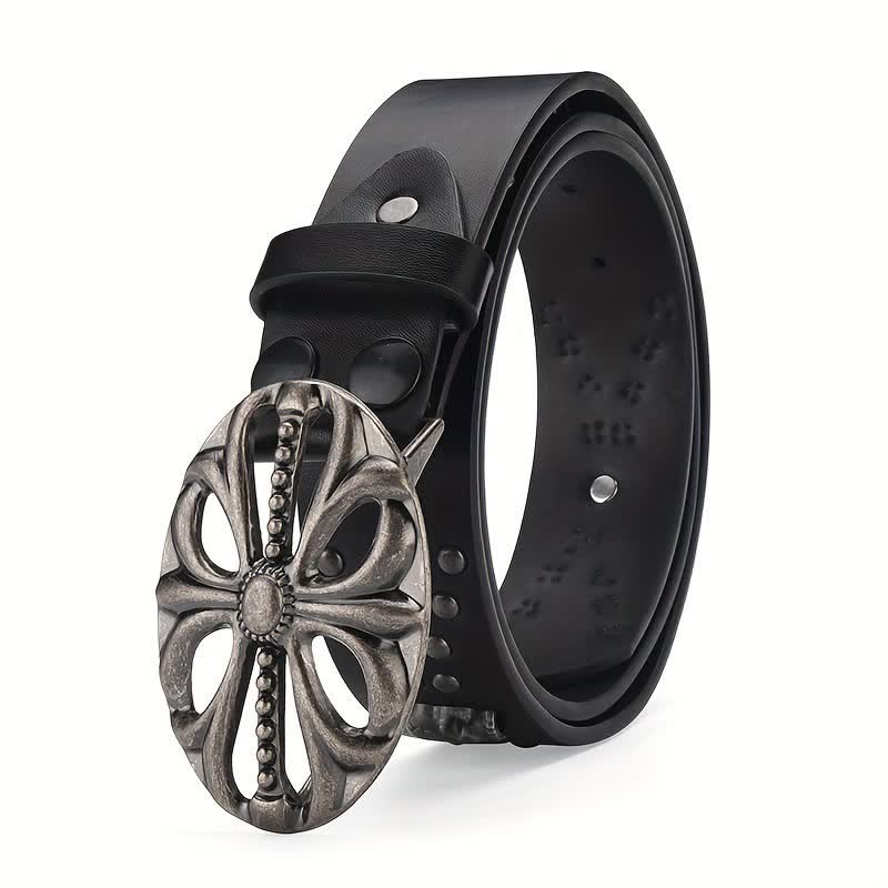 Cintura in pelle con rivetti stile bohémien vintage con scheletro - image 3