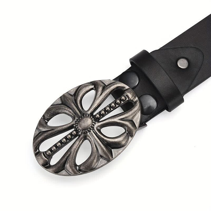Cintura in pelle con rivetti stile bohémien vintage con scheletro - image 4