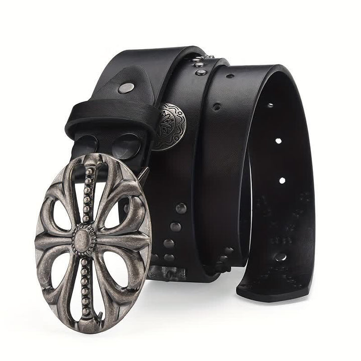 Cintura in pelle con rivetti stile bohémien vintage con scheletro - image 1