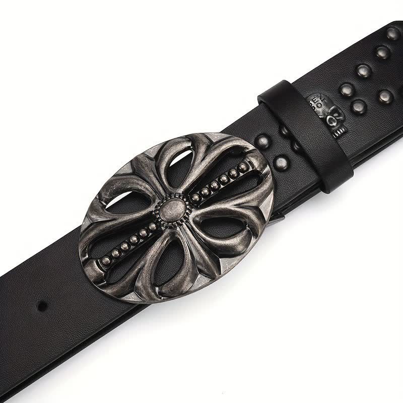 Cintura in pelle con rivetti stile bohémien vintage con scheletro - image 6