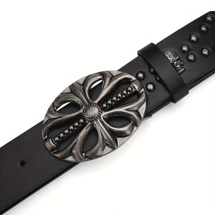 Cintura in pelle con rivetti stile bohémien vintage con scheletro - image 6