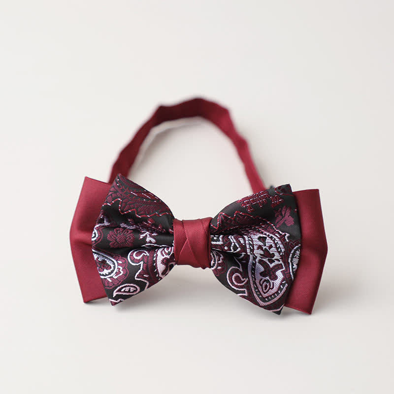 Papillon a doppio strato Paisley da uomo - Stile n. 4 - image 8