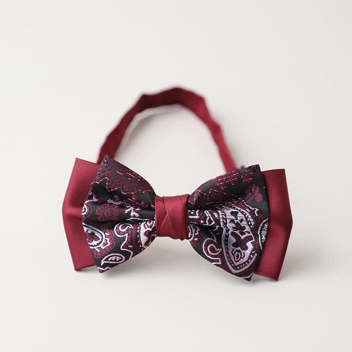 Papillon a doppio strato Paisley da uomo - Stile n. 4 - image 8