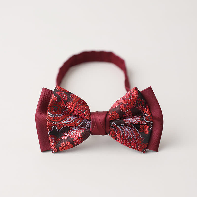 Papillon a doppio strato Paisley da uomo - Stile n. 12 - image 16