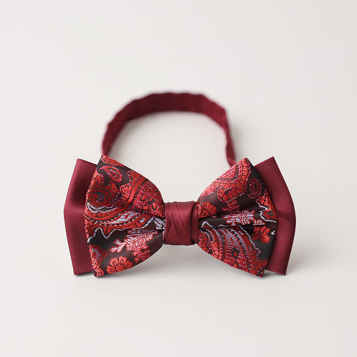 Papillon a doppio strato Paisley da uomo - Stile n. 12 - image 16