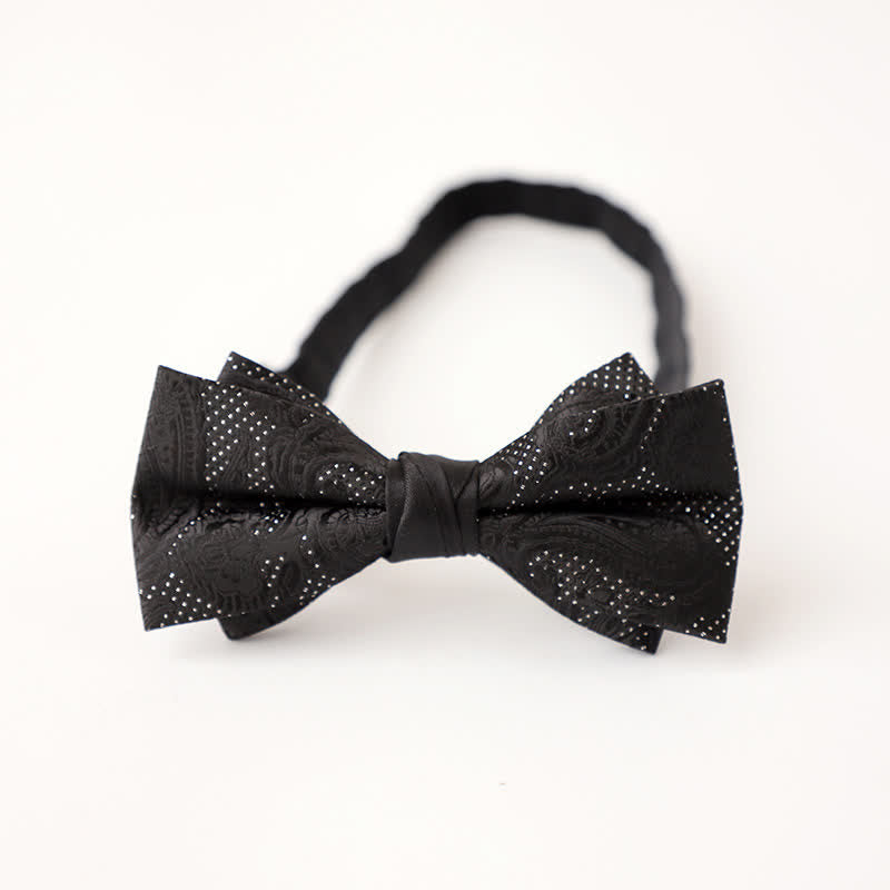 Papillon da uomo con motivo micro nero nobile - Stile n. 4 - image 6
