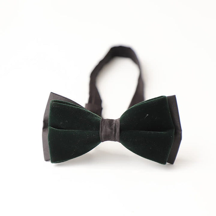 Papillon da sposa intarsiato con strass in velluto di lusso da uomo - Stile n. 4 - Verde scuro - image 5