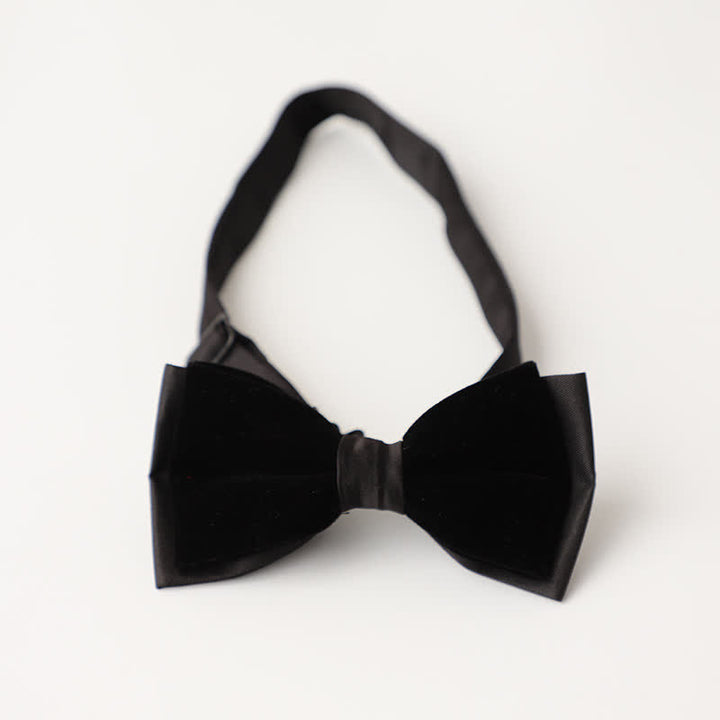 Papillon da sposa intarsiato con strass in velluto di lusso da uomo - Stile n. 4 - Nero - image 9