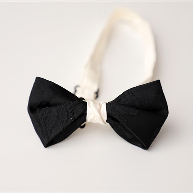 Papillon elegante da uomo nero abbinato bianco - Stile n. 6 - image 15