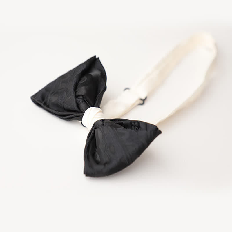Papillon elegante da uomo nero abbinato bianco - image 4