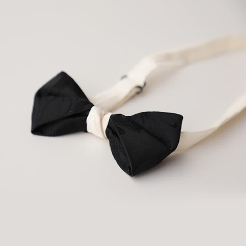 Papillon elegante da uomo nero abbinato bianco - image 16