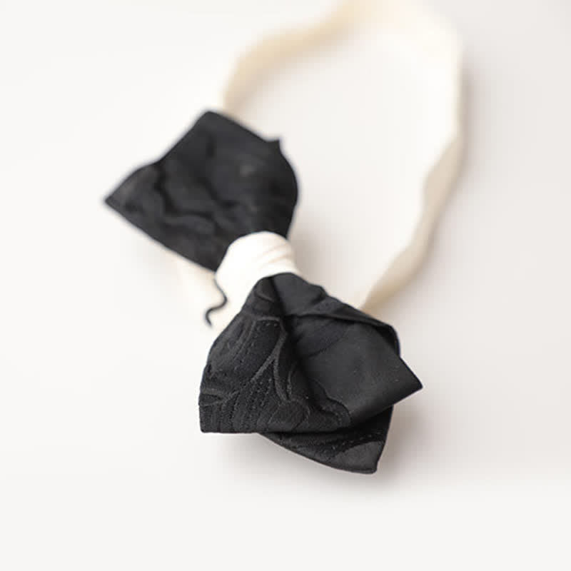 Papillon elegante da uomo nero abbinato bianco - image 12