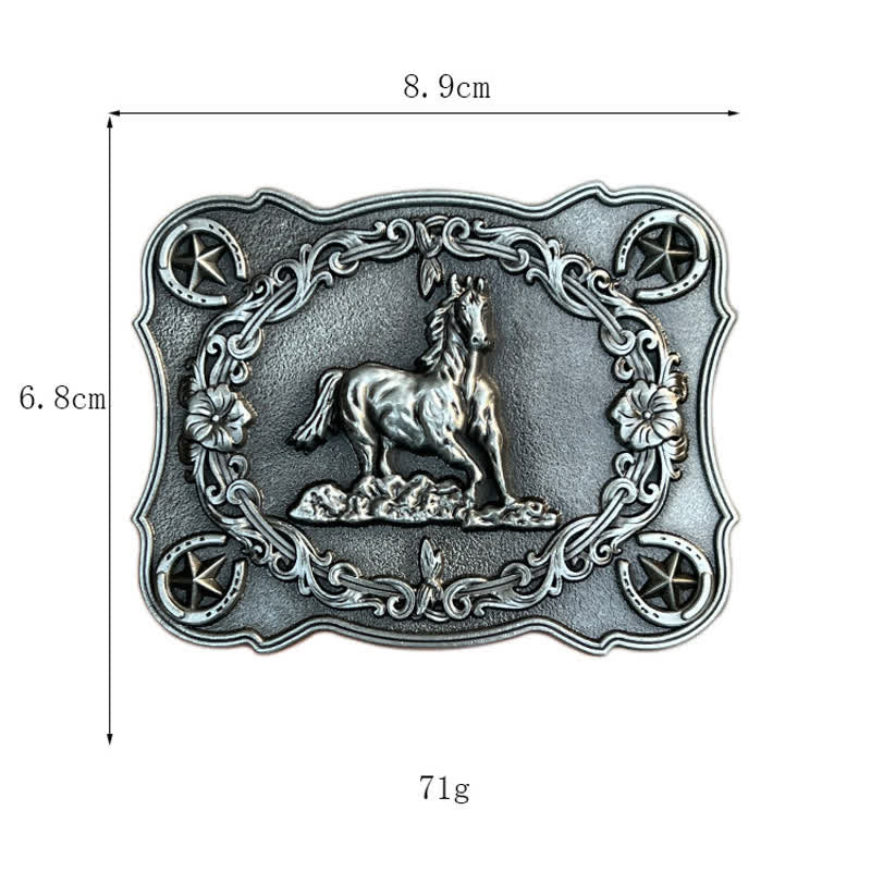 Cintura in pelle con fibbia a forma di cavallo da corsa selvaggio fai da te da uomo - image 2