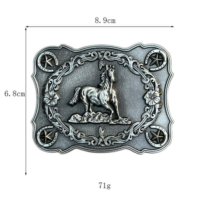 Cintura in pelle con fibbia a forma di cavallo da corsa selvaggio fai da te da uomo - image 2