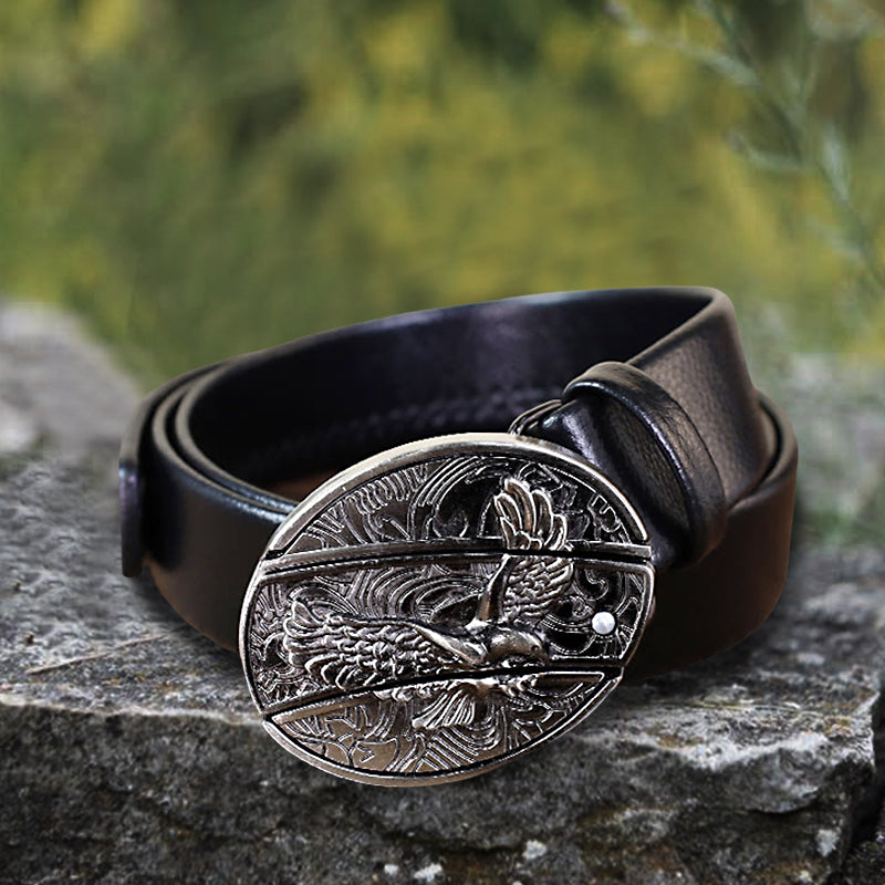 Cintura in pelle Soaring Eagle da uomo con coltello pieghevole - image 0
