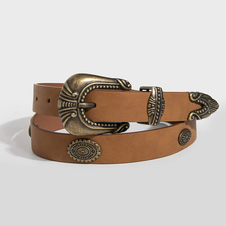 Cintura in pelle con rivetti Concho in stile palazzo da donna - image 4