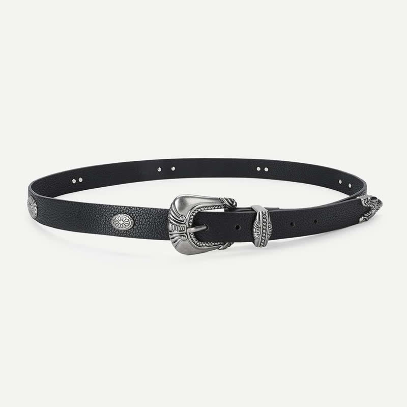 Cintura in pelle con rivetti Concho in stile palazzo da donna - image 1