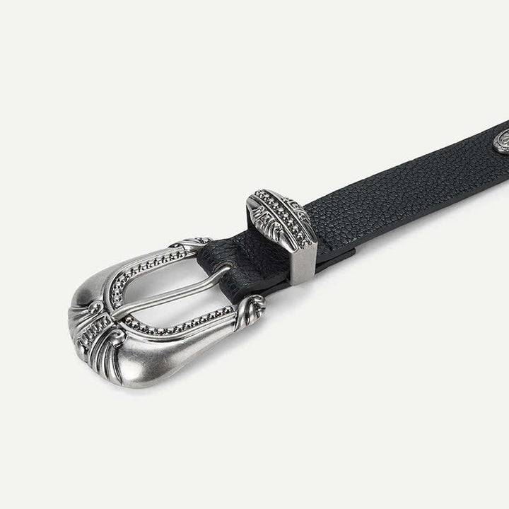 Cintura in pelle con rivetti Concho in stile palazzo da donna - image 2