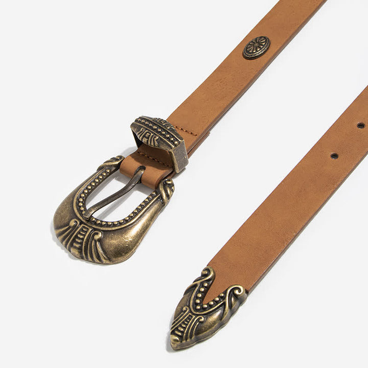 Cintura in pelle con rivetti Concho in stile palazzo da donna - image 6