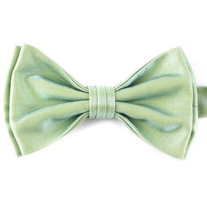 Papillon doppio strato tinta unita casual da uomo - Verde chiaro - image 11