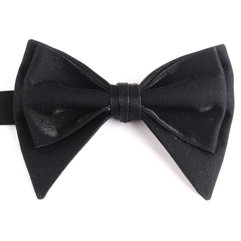 Papillon a punta oversize irregolare a doppio strato da uomo - Nero - image 18