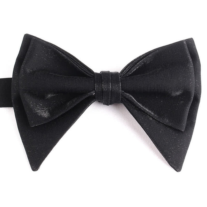 Papillon a punta oversize irregolare a doppio strato da uomo - Nero - image 18